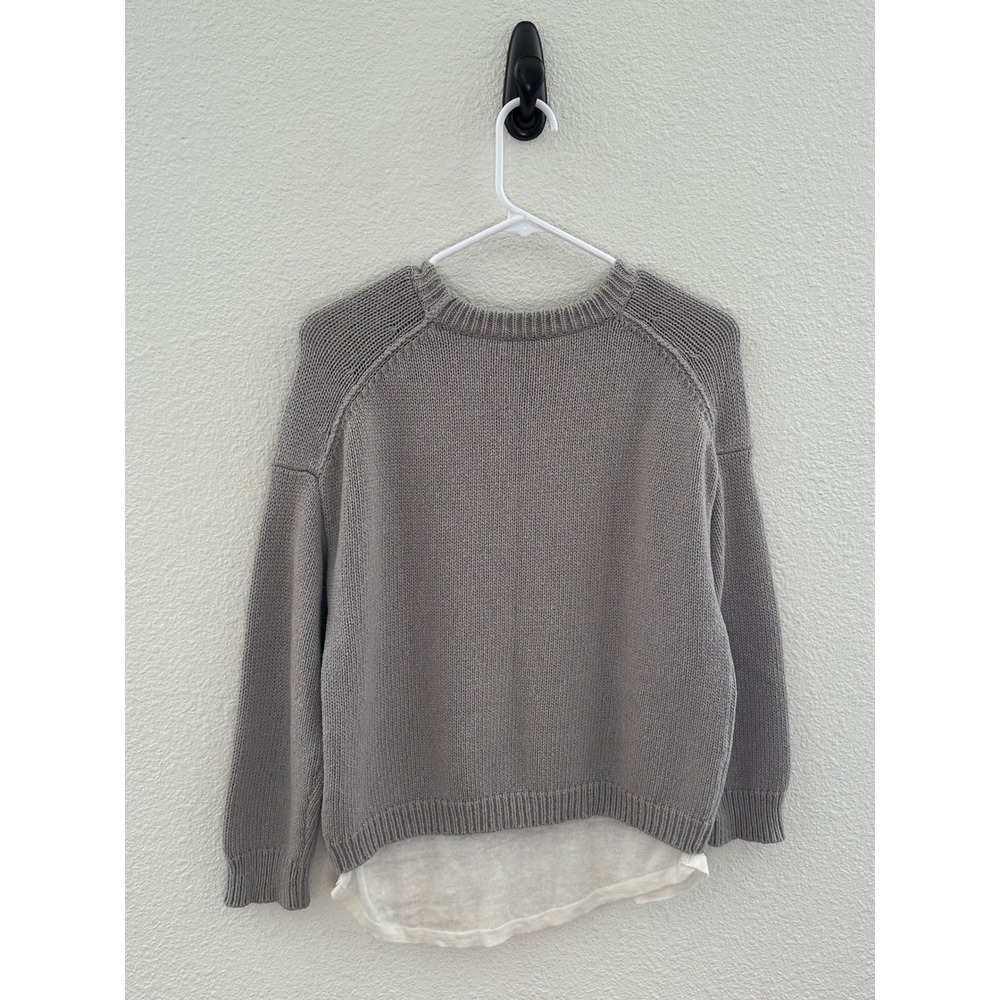 Brochure Walker Corbin Grey Knit Sweater Layered Linen Cotton XS - Picture 4 of 10